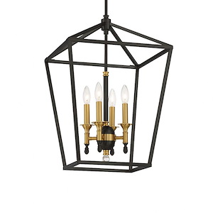 Townhall - 4 Light Pendant-23.75 Inches Tall and 16 Inches Wide