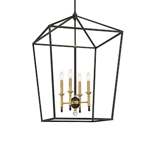 Townhall - 4 Light Pendant-36 Inches Tall and 24 Inches Wide