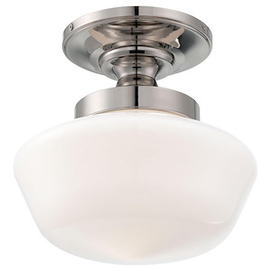 1 Light Semi-Flush Mount in Traditional Style - 11.25 inches tall by 12 inches wide
