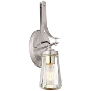 Poleis - 1 Light Wall Sconce in Transitional Style - 16 inches tall by 5.5 inches wide
