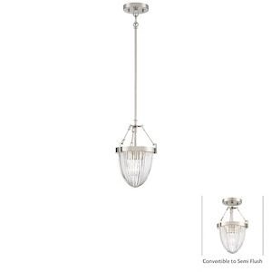 Atrio - 1 Light Convertible Semi-Flush Mount in Transitional Style - 11.5 inches tall by 8.5 inches wide - 721015