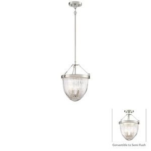 Atrio - 3 Light Convertible Semi-Flush Mount in Transitional Style - 13.5 inches tall by 11.5 inches wide