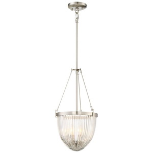 Atrio - 3 Light Pendant in Transitional Style - 21 inches tall by 11.25 inches wide