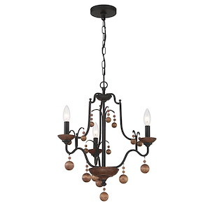 Colonial Charm - 3 Light Chandelier-21.5 Inches Tall and 18.75 Inches Wide