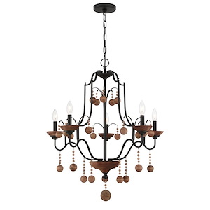 Colonial Charm - 5 Light Chandelier-31.75 Inches Tall and 28 Inches Wide - 1261179