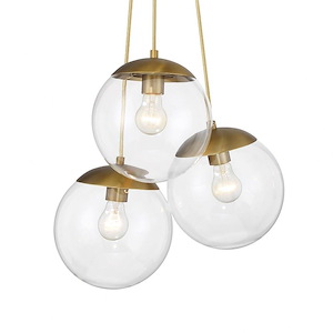 Auresa - 3 Light Cluster Pendant-11.63 Inches Tall and 17.88 Inches Wide