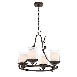 Ponderosa Ridge - 4 Light Chandelier-20.63 Inches Tall and 22 Inches Wide