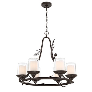 Ponderosa Ridge - 6 Light Chandelier-25 Inches Tall and 28 Inches Wide - 1258036