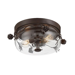 Ponderosa Ridge - 3 Light Flush Mount-6.25 Inches Tall and 15 Inches Wide