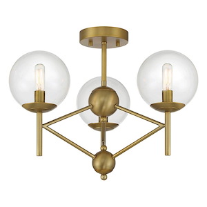 Auresa - 3 Light Semi-Flush Mount-15 Inches Tall and 20.13 Inches Wide - 1260119