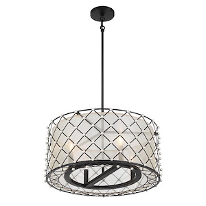 Sheer Elegance - 4 Light Convertible Pendant-14 Inches Tall and 21.25 Inches Wide