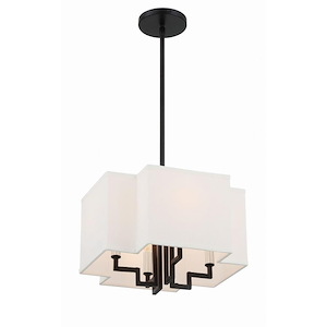 Upham Estates - 4 Light Convertible Pendant-9.63 Inches Tall and 14 Inches Wide