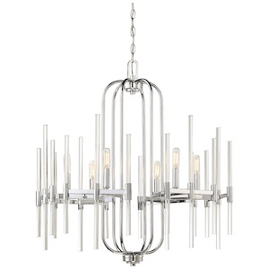Pillar - Chandelier 6 Light Chrome in Transitional Style - 30.25 inches tall by 26 inches wide