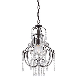Mini Chandelier 1 Light Westport Silver in Traditional Style - 20 inches tall by 12.5 inches wide