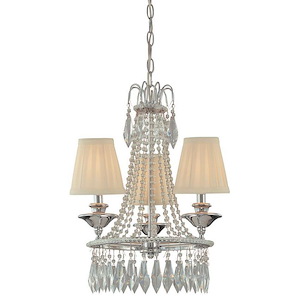 Mini Chandelier 3 Light Chrome in Traditional Style - 20 inches tall by 16 inches wide