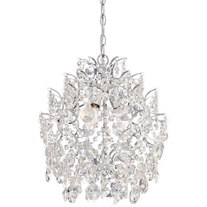 Mini Chandelier 3 Light Chrome in Traditional Style - 17 inches tall by 14 inches wide - 539035