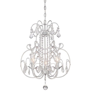 Mini Chandelier 3 Light Vintage Silver in Traditional Style - 23.25 inches tall by 16.5 inches wide