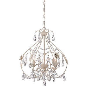 Mini Chandelier 3 Light Provencal Blanc in Traditional Style - 22.25 inches tall by 17.75 inches wide - 539031