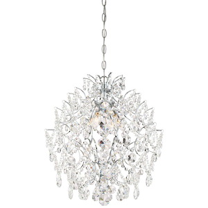 Isabella's Crown - Mini Chandelier 4 Light Chrome Crystal in Traditional Style - 20.75 inches tall by 18 inches wide - 822513