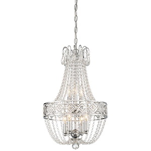 Mini Chandelier 7 Light Chrome in Traditional Style - 22 inches tall by 14 inches wide