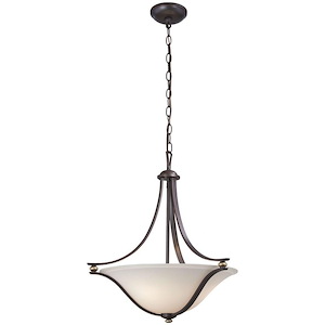 Shadowglen - Pendant 3 Light White Linen Fabric in Transitional Style - 22.75 inches tall by 21.25 inches wide - 539022