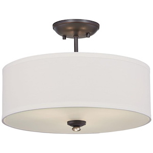 Shadowglen - 3 Light Semi-Flush Mount in Transitional Style - 12 inches tall by 16 inches wide