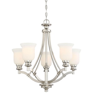 Audrey's Point - Chandelier 5 Light Polished Nickel in Transitional Style - 25.25 inches tall by 25 inches wide - 539012