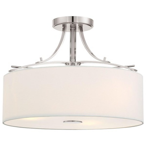 Poleis - 3 Light Semi-Flush Mount in Transitional Style - 12.5 inches tall by 16.5 inches wide - 539003