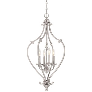 Savannah Row - Chandelier 4 Light Brushed Nickel in Traditional Style - 31.25 inches tall by 17.25 inches wide - 538994