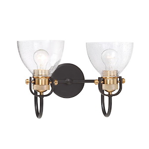 Monico - 2 Light Bath Vanity Approved for Damp Locations in Transitional Style - 10.5 inches tall by 16.25 inches wide - 896797