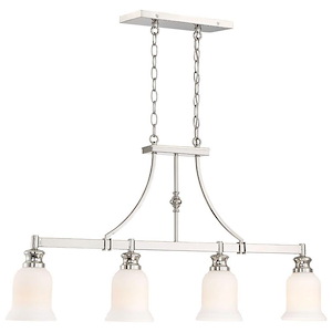 Audrey's Point - Chandelier 4 Light Polished Nickel in Traditional Style - 20.5 inches tall by 5.25 inches wide - 538978