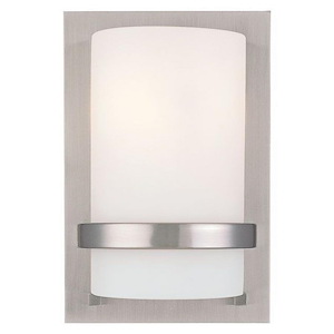 1 Light Wall Sconce in Transitional Style - 10 inches tall by 6.5 inches wide