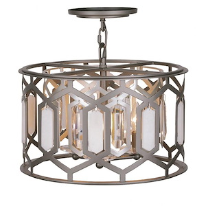 Hexly - 3 Light Convertible Pendant-10.25 Inches Tall and 16 Inches Wide