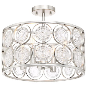 Culture Chic - 4 Light Semi-Flush Mount in Transitional Style - 13.25 inches tall by 16 inches wide