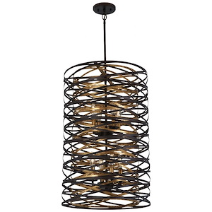 Vortic Flow - 8 Light 2-Tier Pendant in Contemporary Style - 28 inches tall by 18 inches wide - 1285875