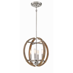 Country Estates - 4 Light Pendant in Transitional Style - 16.5 inches tall by 16.75 inches wide