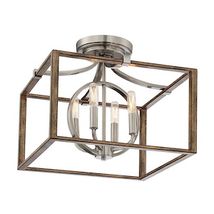 Country Estates - 4 Light Semi-Flush Mount in Transitional Style - 14 inches tall by 16.5 inches wide - 871902