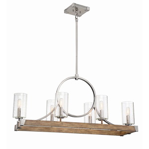 Country Estates - 6 Light Island in Transitional Style - 18 inches tall by 38.75 inches wide - 871904