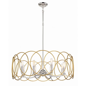 Chassell - 8 Light Pendant in Transitional Style - 28.5 inches tall by 31.5 inches wide