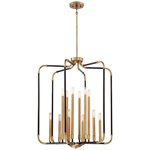 Liege - Chandelier 12 Light Aged Kingston Bronze/Brushed Brass in Transitional Style - 34.25 inches tall by 28 inches wide - 628698