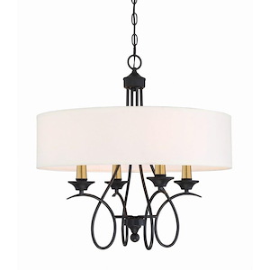 La Courbe - 4 Light Pendant in Traditional Style - 24.5 inches tall by 24 inches wide