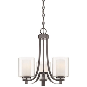 Parsons Studio - Chandelier 3 Light Smoked Iron in Transitional Style - 18.5 inches tall by 18 inches wide - 539088