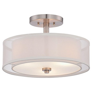 Parsons Studio - 3 Light Semi-Flush Mount in Transitional Style - 10 inches tall by 15 inches wide