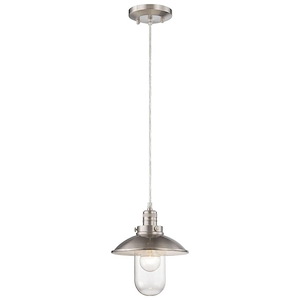 Downtown Edison - 1 Light Mini Pendant in Contemporary Style - 10.25 inches tall by 8.5 inches wide