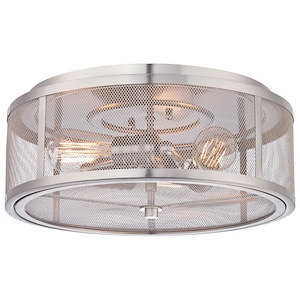 Downtown Edison - 3 Light Flush Mount in Contemporary Style - 5.75 inches tall by 15 inches wide