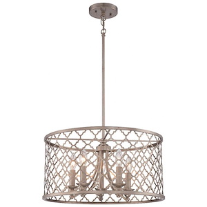 5 Light Pendant in Transitional Style - 10.25 inches tall by 19.75 inches wide