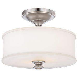 Harbour Point - 2 Light Semi-Flush Mount in Transitional Style - 10.75 inches tall by 13.5 inches wide