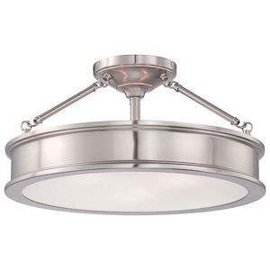 Harbour Point - 3 Light Semi-Flush Mount in Transitional Style - 9.75 inches tall by 19 inches wide - 539068