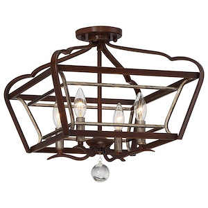 Astrapia - 4 Light Semi-Flush Mount in Transitional Style - 15.75 inches tall by 16 inches wide - 539219