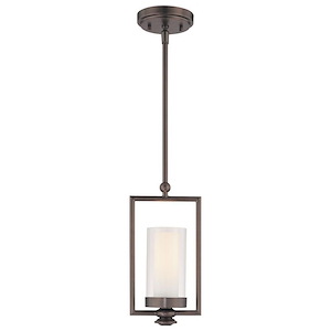 Harvard Court - 1 Light Mini Pendant in Transitional Style - 12.5 inches tall by 3.5 inches wide